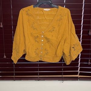 Love stitch dark yellow front button too